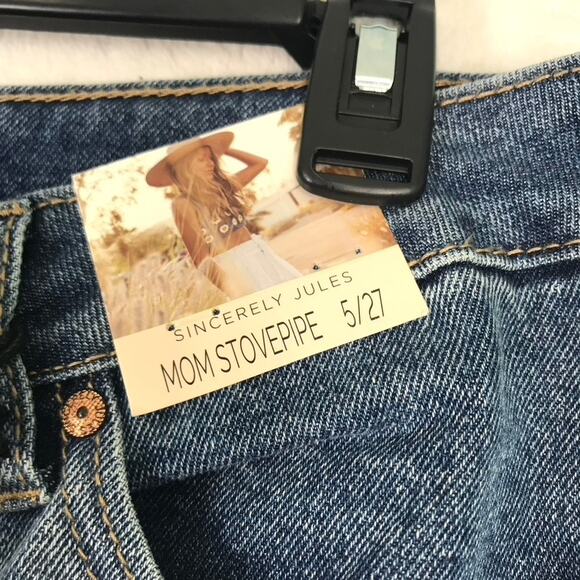 Sincerely Jules Jeans Size‎ 5 Mom Stovepipe Distressed Button Loose Baggy Skater - Picture 7 of 9